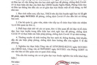 Cho học sinh nghỉ học để phòng chống dịch Covid-19